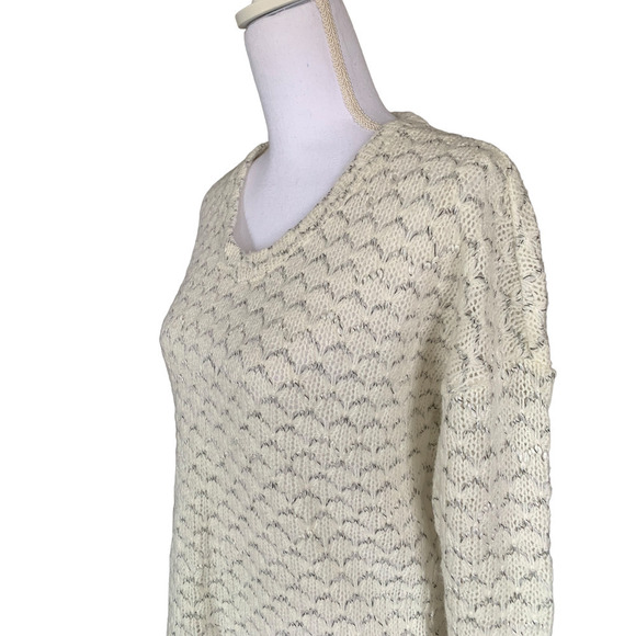 Kut From The Kloth Sweater Top Women's Size Small Long Sleeve Off White Gray - Picture 3 of 9